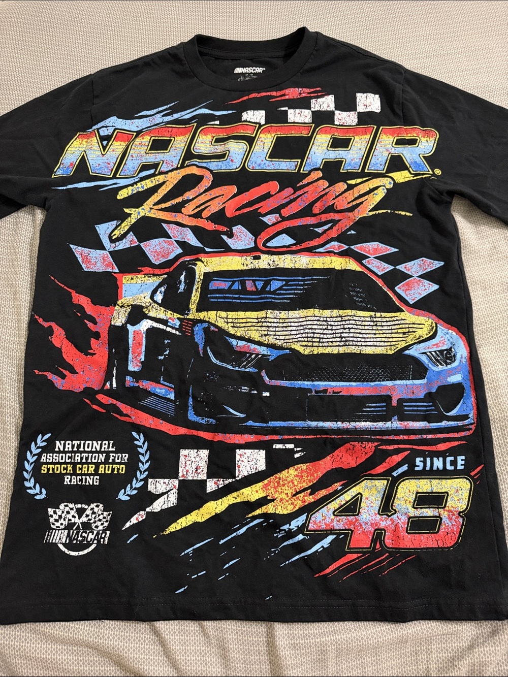 Nascar Black Logo Graphic Tee with White Print